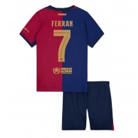 Camiseta Barcelona Ferran Torres #7 Primera Equipación Replica 2024-25 para niños mangas cortas (+ Pantalones cortos)